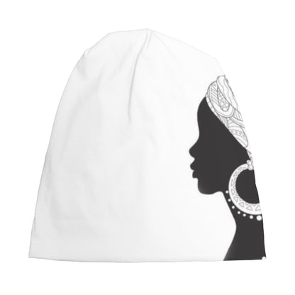 African Women's Art Beanie Hat - Soft Lightweight Fabric with Intricate Cultural Patterns, Unisex Casual Skull Cap for Men & Women, Breathable Warm Design for Casual Attire, Stylish Headgear, Modern Slouchy Fit, Comfortable F