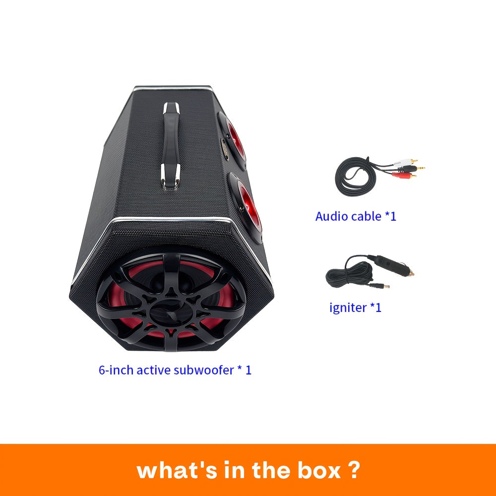 Car Diamond Leather Car Subwoofer - MAX.500W 6-inch - 12V High Power Speaker - RMS.80W Rubber Bass Flute + 2 Color Lights - Exquisite Sound High - Stun Bass - Soundproof Evenly - Vehicle Audio Modification - Improve Sound P60