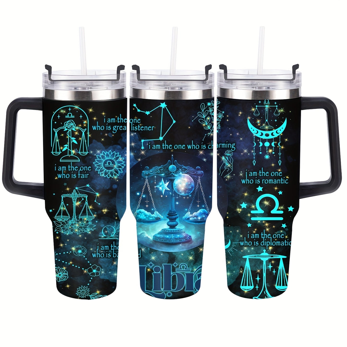 40oz Constellation-Themed Stainless Steel Tumbler with Lid - Double Wall Insulated, Break-Resistant Water Bottle for All Seasons - Perfect for Outdoor Adventures & Holiday Gifts, Vacuum Insulated, Summer Winter Drinkware, Bes