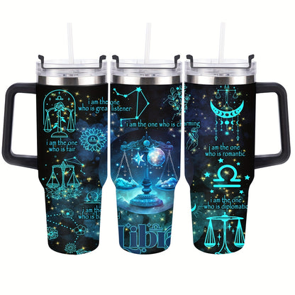 40oz Constellation-Themed Stainless Steel Tumbler with Lid - Double Wall Insulated, Break-Resistant Water Bottle for All Seasons - Perfect for Outdoor Adventures & Holiday Gifts, Vacuum Insulated, Summer Winter Drinkware, Bes