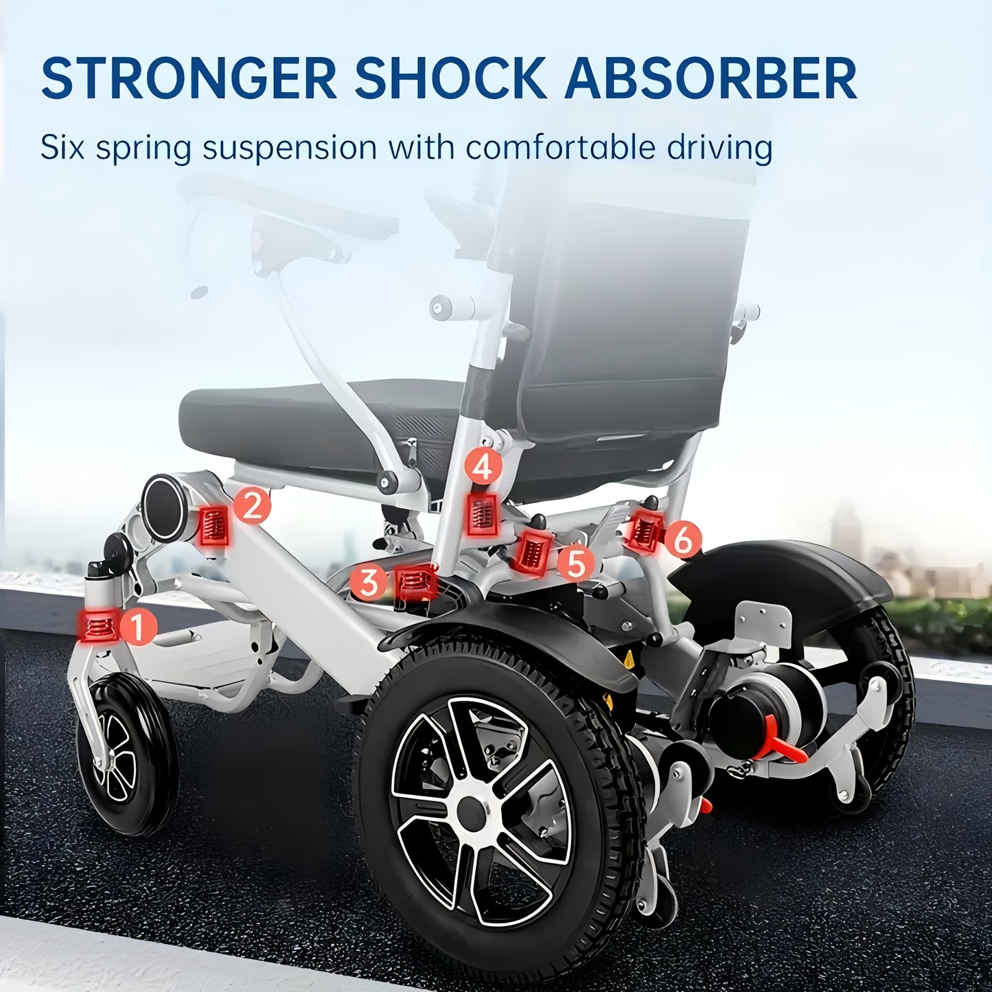 Electric Wheelchair for Seniors, 500W High Power, 30+ Miles Long Range, Foldable, 350 Lbs Capacity