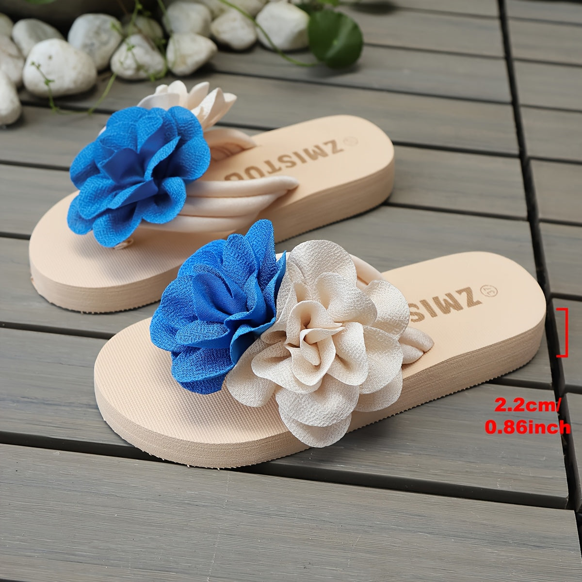 Women's Slip-On Floral sandal - Slipresistant Rubber Sole, Pink & Yellow Floral pattern, Cushioned insole - All-Season Beach, Casual, Formal Footwear - Easy-Clean Women's Shoes