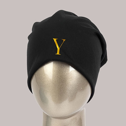 1pc Unisex Soft Beret Hat - Black with Bold 'RAS' Letters, Lightweight Non-Stretchy Fit for Running, Cycling, Streetwear - All-Season Couples Gift (Valentine's Day, Birthdays) - Easy-Care Everyday & Special Occasion Beanie, C