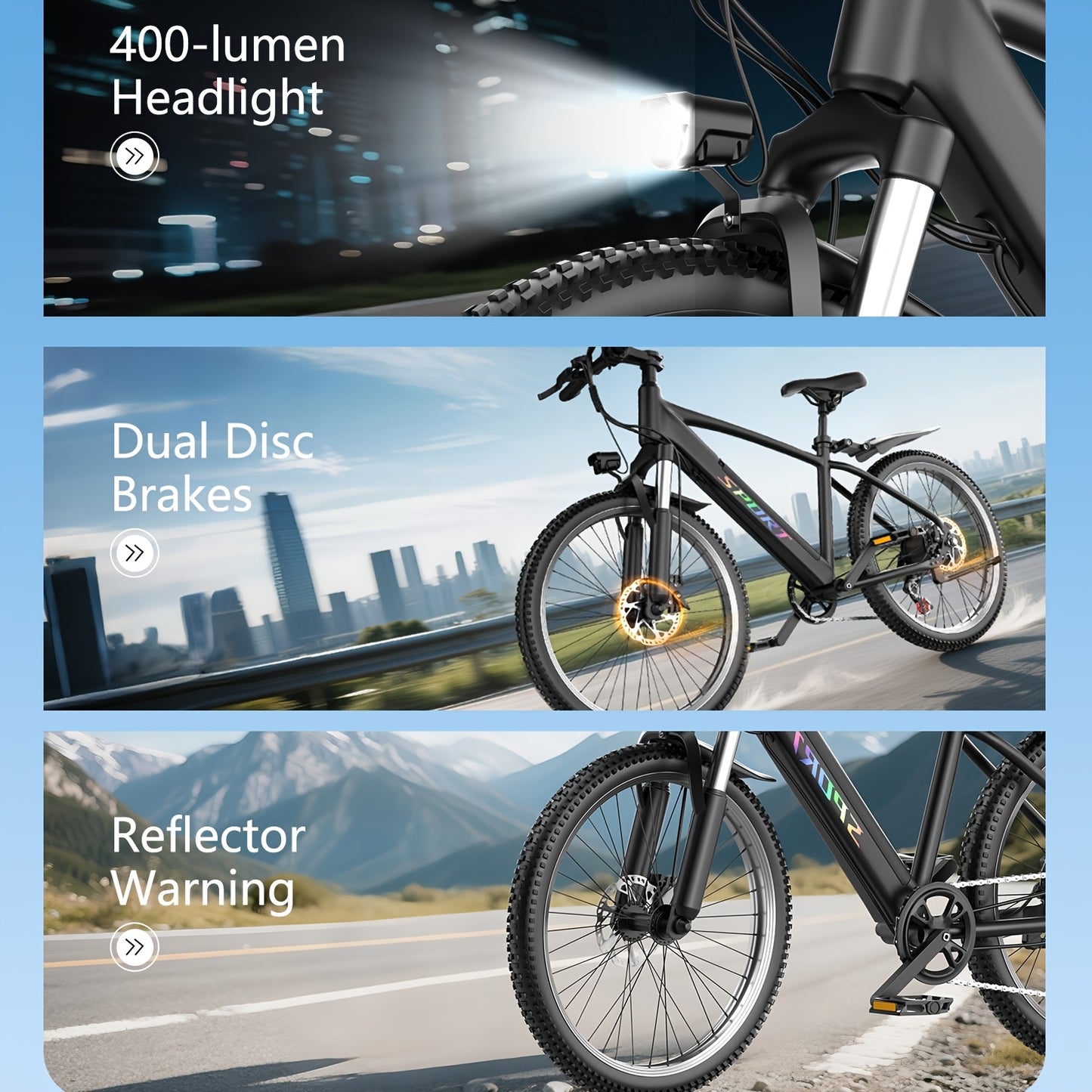 Electric Bike For Adults, 749W Motor Peak Ebike, 480Wh Removable Battery E Bike, Max 45Miles 25MPH, 26" Electric Mountain Bike, 7-Speed & Front Suspension, Electric Bicycle For Commute