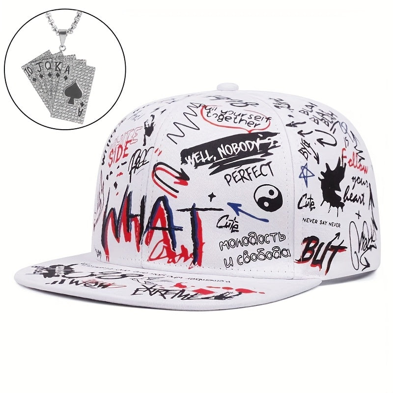 2pcs "one hat and one decorative necklace"Outdoor Men'S Hip Hop Hats and Accessories, Fall/winter Street, Windproof, Warm Hat, Christmas Gift