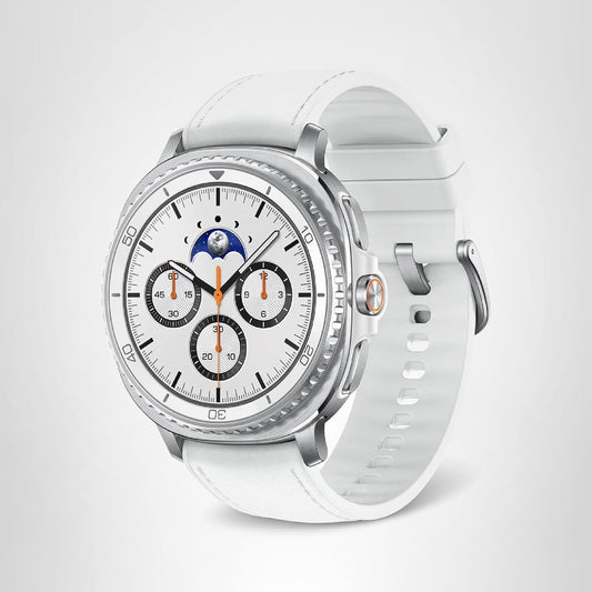 Samsung Galaxy Watch 8 Classic (2025) 46mm Bluetooth Smartwatch, Cushion Design, Rotating Bezel, Quick Button, Sleep Coaching, Running Coach, Energy Score, White