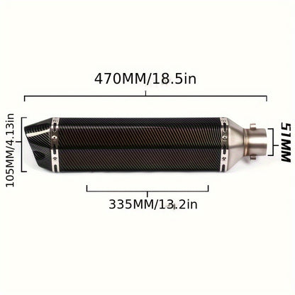 Universal 51mm motorcycle exhaust Pipe for Z900 GSXR1000 SV650 R6 R3 ZX6R ZX10 K7 MT07 Z400 NINJA400 MT09 Z250 Z650 NINJA 650