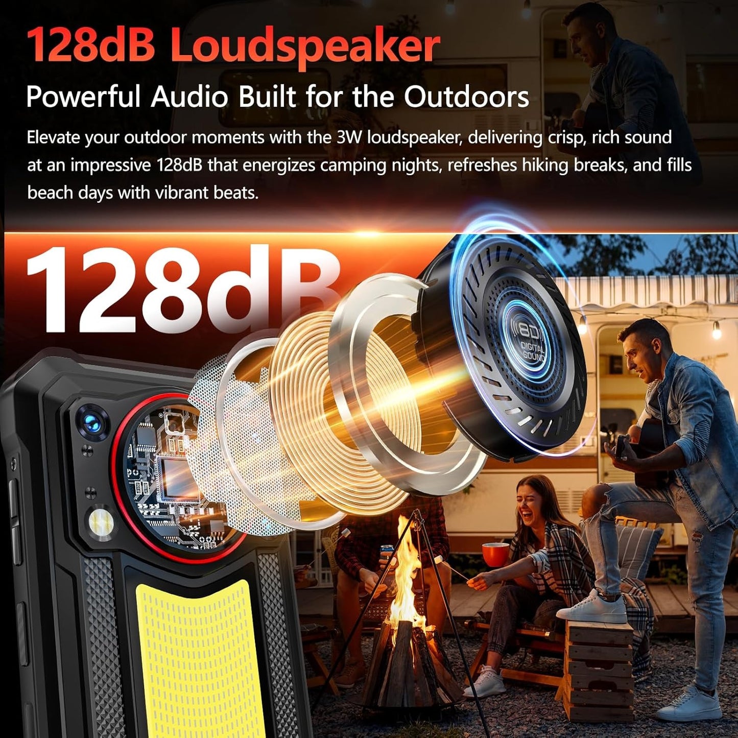[T-Mobile] OUKITEL WP53 PRO SE Rugged Phone Unlocked- 24(8+16)GB+256GB Cell Phone, 11000mAh Battery Android 15, 6.52'' Display, 128dB Loud Speaker, 50MP Camera, 4G Dual SIM/NFC/GPS/OTG, Black