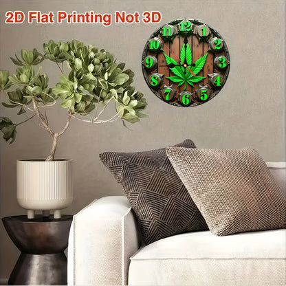 The 2D Plane "Welcome to Our Joint Space And Relax!" Four-Leaf Clover-Themed Wall Clock Features a Silent Quartz Movement. It Is an Ideal Choice for Wall Decoration, an Excellent Gift for Birthdays, Christmas And Halloween