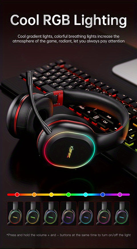 [Wireless Gaming Headset] UG-05 2.4GHz Wireless Gaming Headset | Ultra-Low Latency Technology + Immersive Vibration Feedback | 30H Battery Life Over-Ear Design | Detachable Microphone + High-Speed Wireless Adapter | Dynamic R