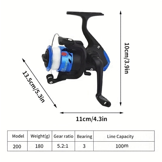 Beginner'S 70.87-inch Portable Telescopic Fishing Rod With 200 Series Spinning Reel, Spare Baits And Fishing Accessories