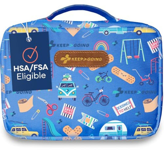 270pcs KeepGoing Large First Aid Kit for Home, Car, Travel & HSA/FSA - Heavy-Duty Latex-Free Bandages, & Supplies with Care, CPR Guide & High Quality Case (Dorm, Boat,) - FSA-Eligible (270