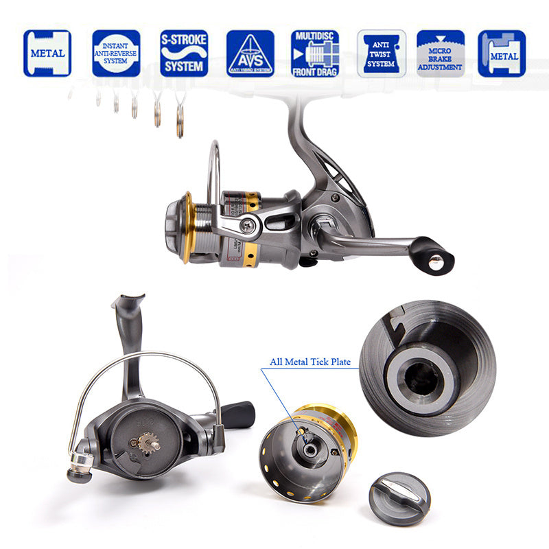 Telescopic Fishing Rod and Reel Combos Full Kit, 5:5:1 Carbon Fiber Fishing Pole, Shielded Bearings Stainless Steel BB Spinning Reel 7.9FT