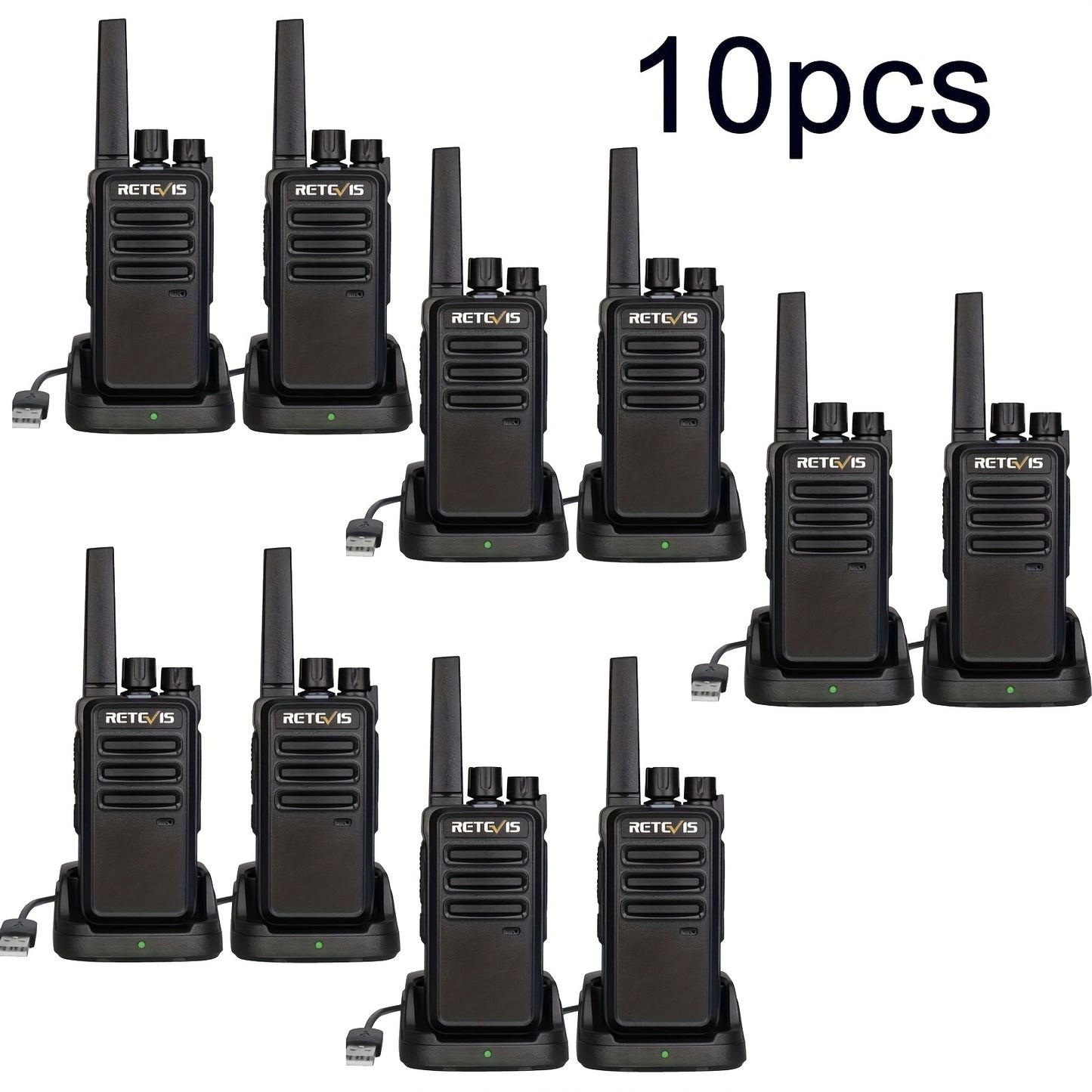 2/4/6/10/20pcs Walkie Talkie, Retevis Walkie Talkies Rechargeable,Portable FRS Two-Way Radios for Adults,Heavy Duty 2 Way Radios Long Range,USB Charging Base,License Free Walkie Talkie for Road Trip Gifts Camping