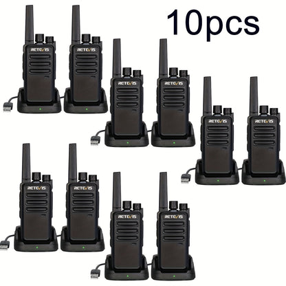 2/4/6/10/20pcs Walkie Talkie, Retevis Walkie Talkies Rechargeable,Portable FRS Two-Way Radios for Adults,Heavy Duty 2 Way Radios Long Range,USB Charging Base,License Free Walkie Talkie for Road Trip Gifts Camping