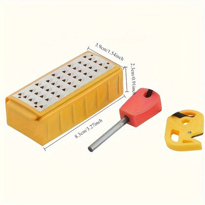 Portable Fire Starter Kit with Stainless Steel Grater - Durable Plastic, Ideal for Outdoor Survival & Camping
