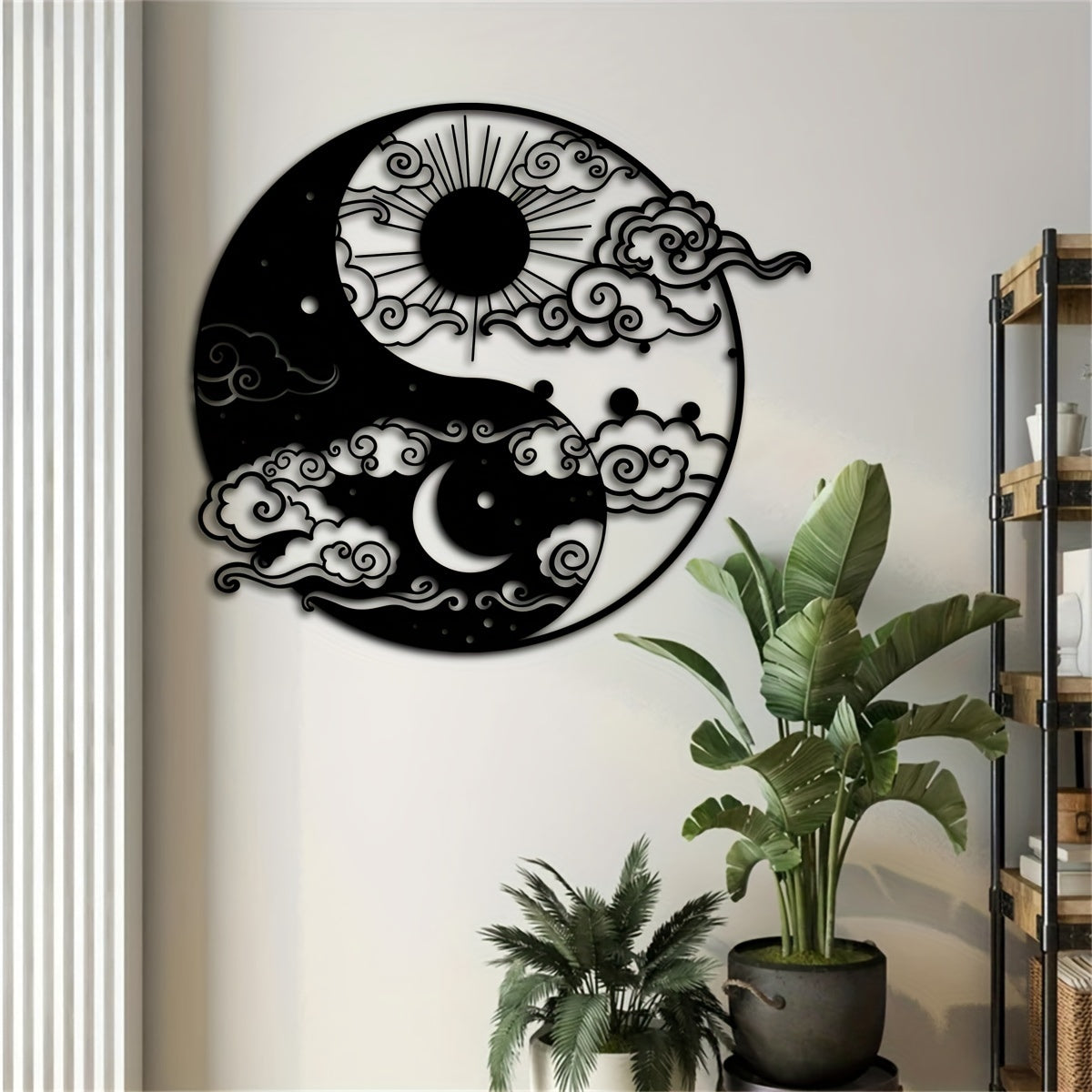 Decorative Signs & Plaques1 piece, Yin and Yang Metal Wall Art, 15.75 inches * 14.06 inches, Sun and Moon Home Decoration, Day and Night Metal Wall Art, Yogo Metal Wall Decoration, Avatar Metal Wall Art, Iron Painting Indoor