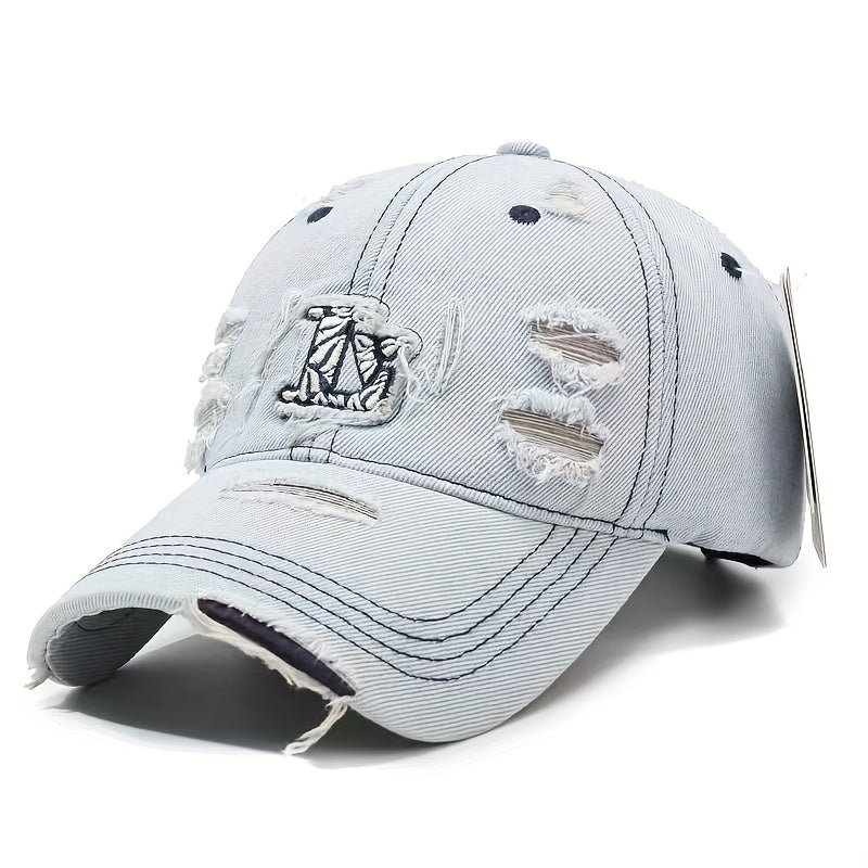Retro Western Baseball Cap - Vintage Distressed Jeans-like Hat with Snapback Closure, Lightweight Non-Stretch Fit for Men & Women, Casual & Formal Events - Durable Everyday Cowboy Hat