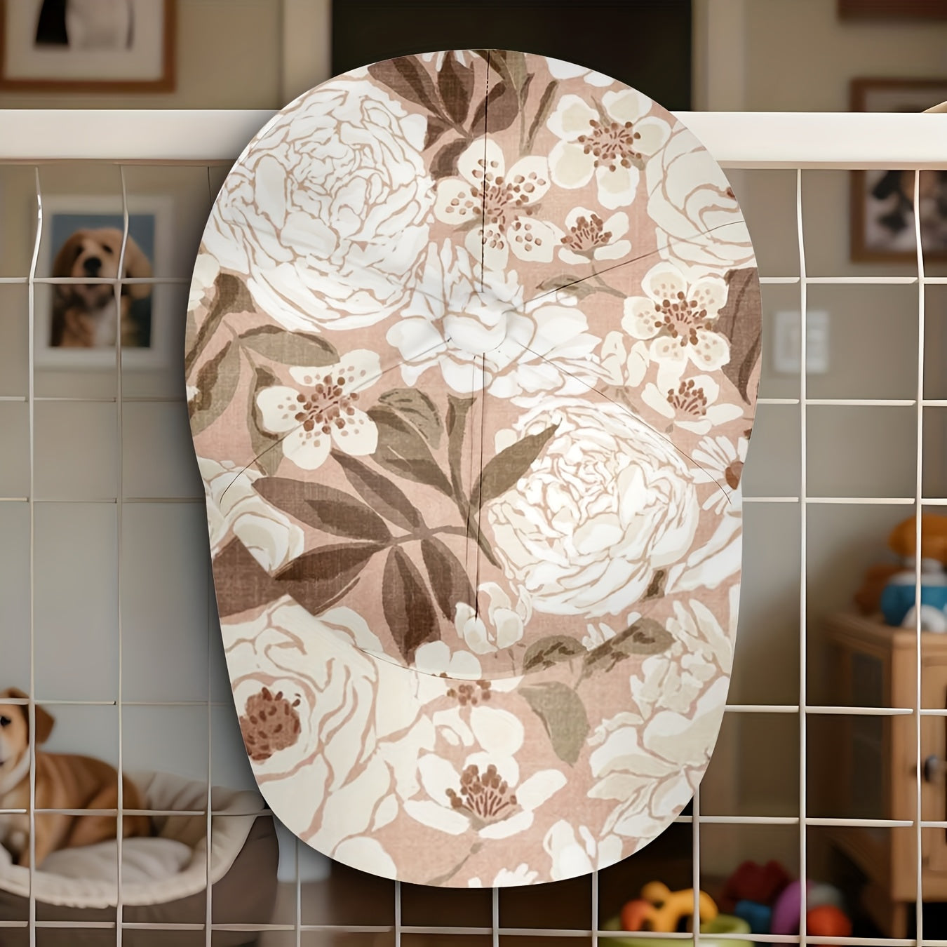 Rose Flower Printed Baseball Cap | Elegant Flower Pattern, Retro Pastoral Style, Adjustable, Unisex, Suitable for Spring Trips and Beach Vacations, Curved Brim