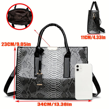 Women'S Large Capacity Elegant Handbag with Detachable Strap & Golden-Tone Hardware - Structured Tote, Golden-Tone Hardware & Zipper Closure
