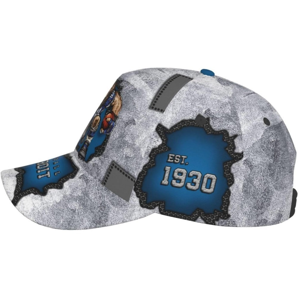 Men's Baseball Cap, 1 Detroit Baseball Cap 3D Printed Patchwork Adjustable Snapback Baseball Cap Unisex Fan Gift