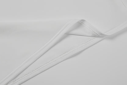 Women'S Elegant White Off-Shoulder - Mesh Long-Sleeve Mermaid/Trumpet Mermaid Maxi Dress - Sexy Sheer Formal Evening Gown with Waist-Cut Silhouette, Solid Color Party Wedding Gala Evening Dress for Women - Structured Fit & Fl