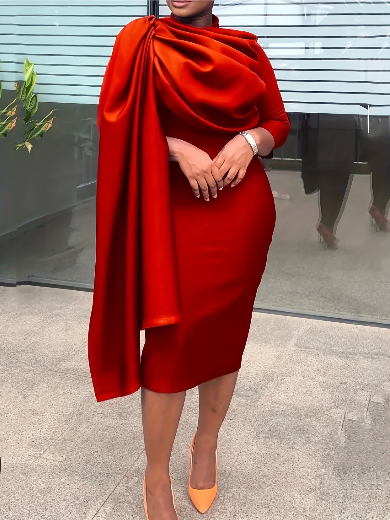 Fashionable And Elegant Solid Color Bodycon Dress for Women, Perfect for Attracting Wealth.