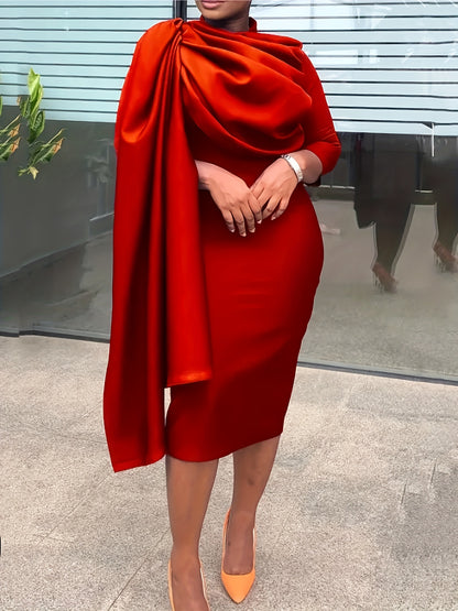 Fashionable And Elegant Solid Color Bodycon Dress for Women, Perfect for Attracting Wealth.