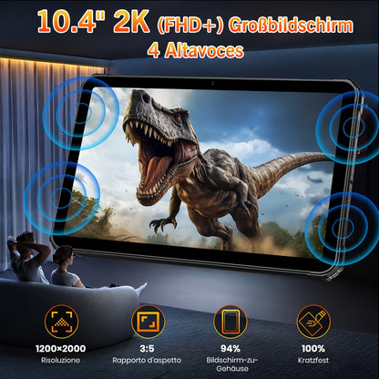 FOSSiBOT DT3 Outdoor Tablet 32GB RAM + 256GB ROM/2TB, Android 15, 10, 4'' 2K FHD Display, 21560mAh Akku Android-Tablet, 64MP+32MP Kamera, Octa-Core, 5G Dual SIM/WiFi 6/GPS/OTG/Camping LED-Blinker, Tablet, Pad