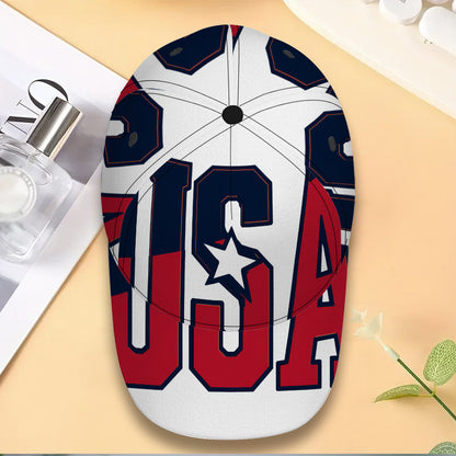 1pc Patriotic USA Baseball Cap - Red, White & Blue Star Graphic Hat, Lightweight Adjustable Snapback Closure for Sports, Gym, Fourth of July, Halloween - Men's Casual Athletic Hat, 2D Flat