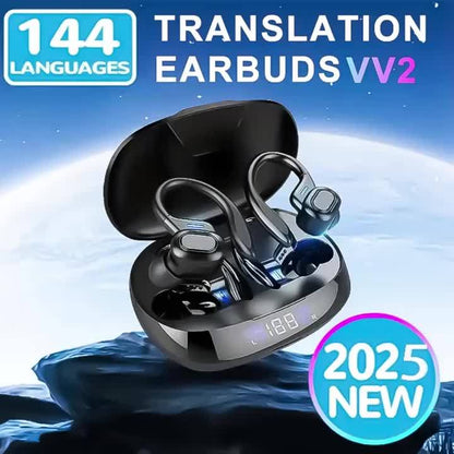144 Real Time Translation Earphones] New 144 Translation Earphones - Real Time Translation, Suitable for Travel, Business, Work