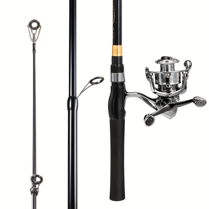 SOUGAYILANG Heavy-Duty Carbon Fiber Fishing Rod & Reel Combo with 5.0:1 Gear Ratio Spinning Wheel, Medium Power Fast-Retraction Line System, Complete Lure Kit (Hooks, Beads) - All-in-One Freshwater Bass Pike Trout Fishing for