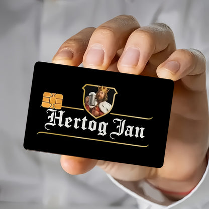 2pcs Funny Hertog Jan Royal Beer Waterproof Sticker Credit Card Light Beige Cover, Ultra-Thin, High-Quality, Scratch-Resistant, Suitable for Credit Cards, Bank Cards, Transit Cards, Removable Self-Adhesive for Most Cards, Ide