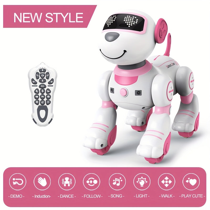 GRAXGROW Funny RC Robot Electronic Dog Stunt Dog Voice Command Programmable Music Dance, Infrared Remote Control Robot Dog for Kids Toys Ages 3+ Boys And Girls for Birthday Gifts, Entertainment, Interactive Play, Fun Robot, P
