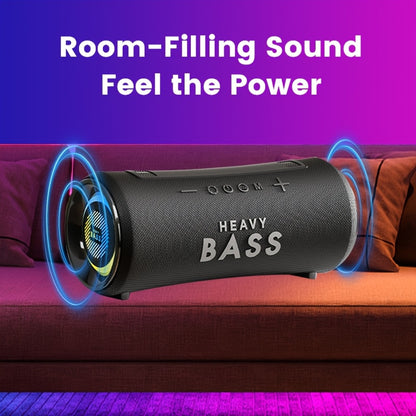 BASS-32 Party Wireless Speaker | 40W Heavy Bass Subwoofer, 360° Sound & RGB Lights, Portable, Tabletop, Button Control, Surround Sound, 6.1 Channel Configuration, USB Type-C Charging