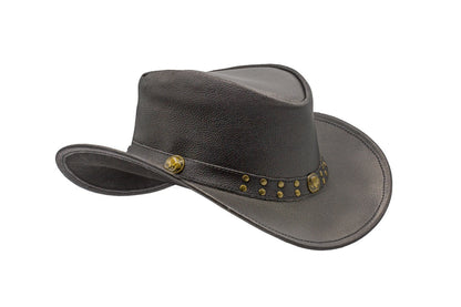 Black Genuine Leather Cowboy Western Hat for Men & Women – Classic Outdoor Ranch Style, Durable Wide-Brim Design for Horseback Riding, Country Events, Travel, Festivals & Daily Wear – Perfect Gift for Winter Season, Chris
