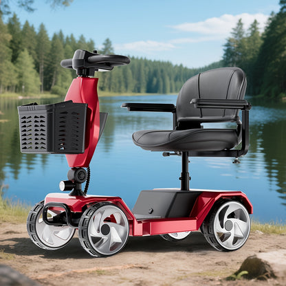 Foldable 4-wheel Electric Scooter, 300lbs Stable Load, 15-mile Durable Range, 250W Motors Climb Powerfully, Foldable To Save Space, Front Practical Basket, Smooth Shopping & Commuting, A Great Helper