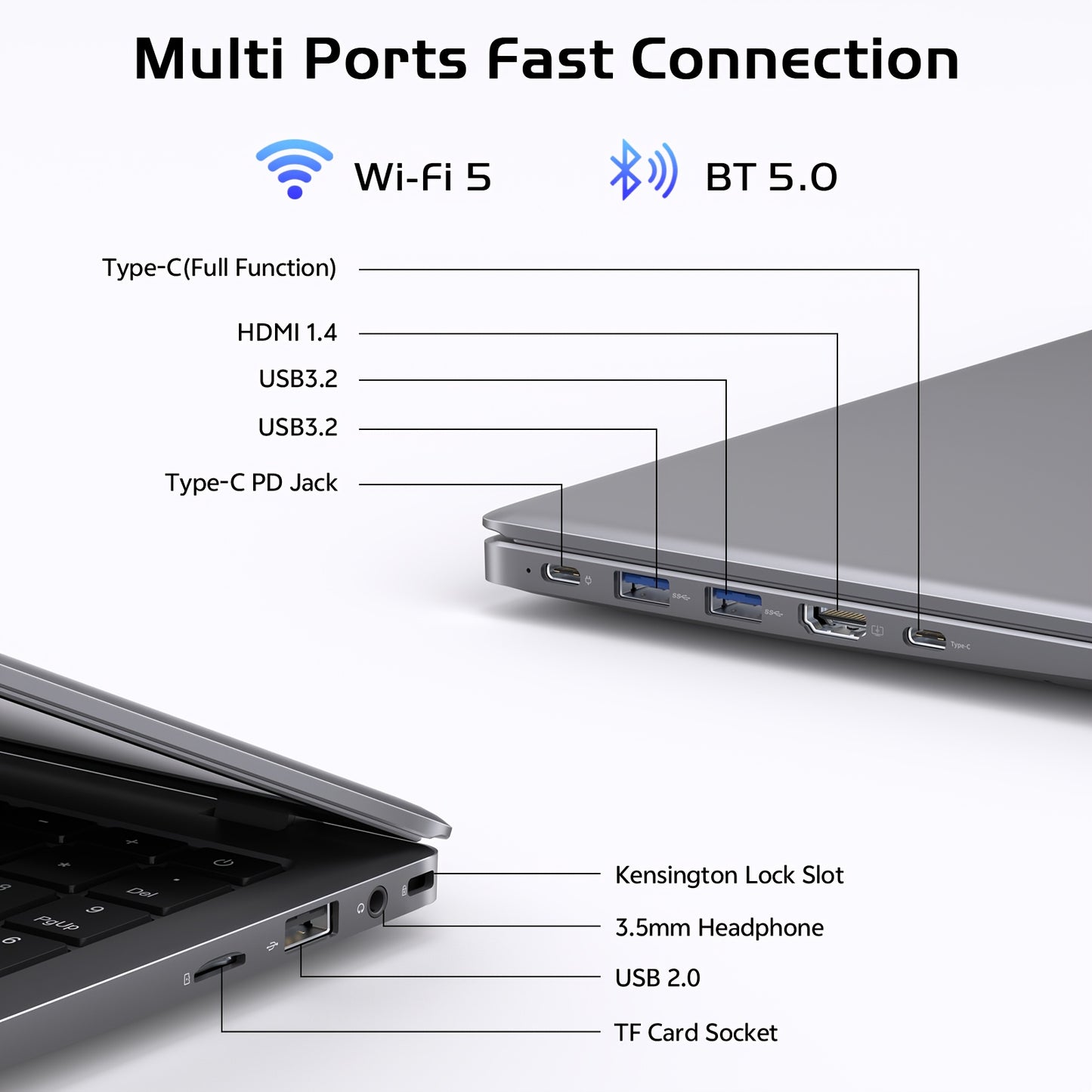 RNRUO 15.6-inch New Ultra-thin Laptop with Pentium 6500Y Processor, 8GB RAM SO-DIMM * 2 256GB SSD, Supports Dual Screen 4K High-definition Resolution, Stereo Four Speakers, TYPE-C Charging And PD Fast Charging, Rich Computer