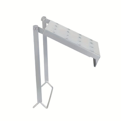 1 Heavy-Duty 400-Pound Load-Bearing Platform with Extendable Work Station System and Tool Tray, Silvery, Suitable for Large Ladders, Non-Slip Design