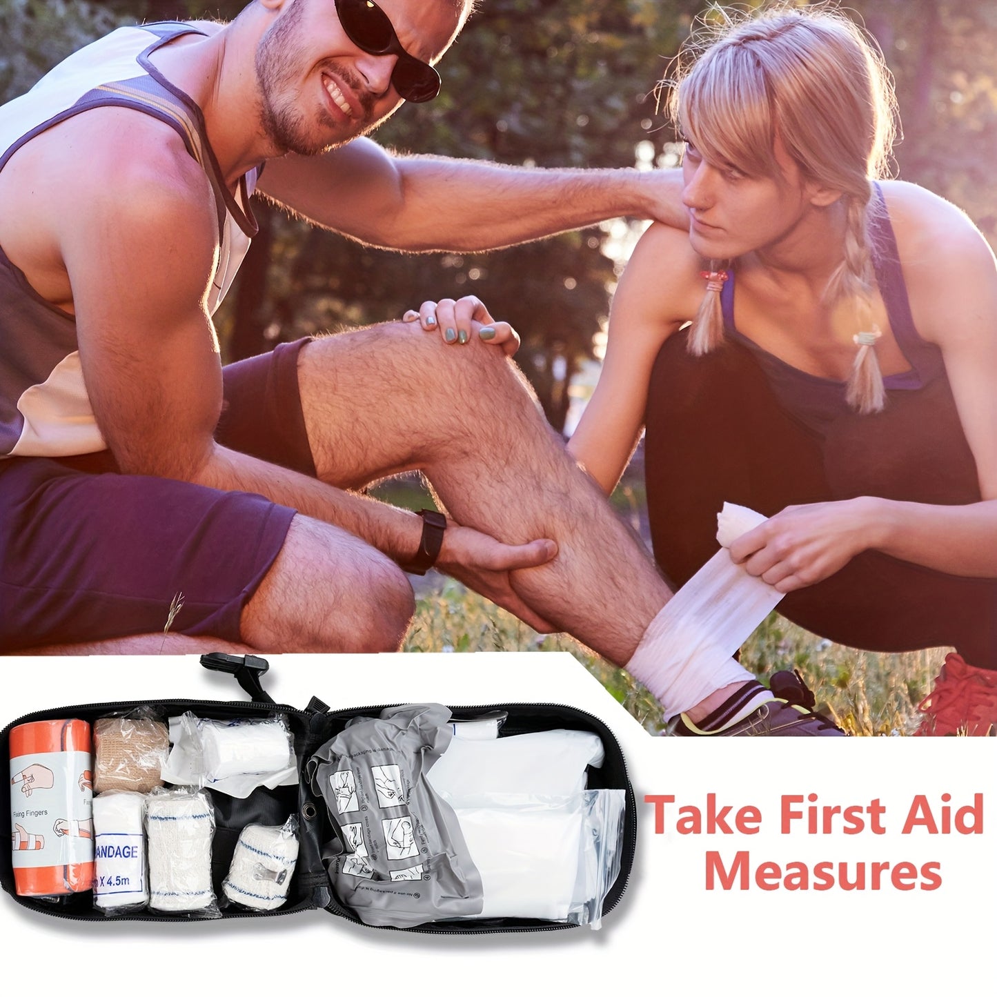 363pcs Portable First Aid Kits, Essential First Aid Kits for Emergencies, Suitable for Families, Cars, Camping, And Hiking, Best for Christmas, Perfect for Thanksgiving, Without Battery