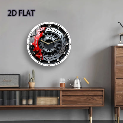 12-Inch Round Wall Clock with a Silent Brake Disc And Gear Design, Made of Acrylic, Featuring Quartz Movement And Battery Operation (AA Batteries Not Included). Ideal for Use in Bedrooms, Kitchens, Study Rooms, Garages, As Ch
