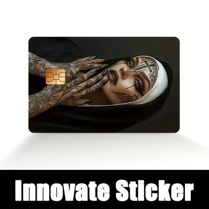 Elegant Nun-Themed Ultra-Thin Non-Residue PVC Sticker - Scratch-Resistant & Anti-Slip, High-Quality Vinyl Decal for Credit Cards, Bank Cards, Debit Cards, Passports, Key Cards