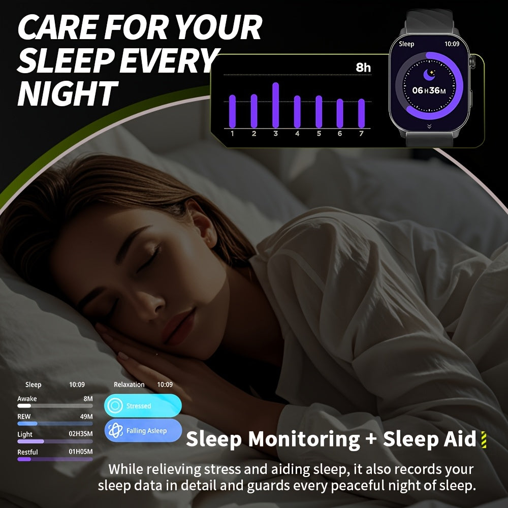 High-Performance GPS Smartwatch with Precise Route Tracking, 1ATM Waterproof, 2.01-Inch Full Touchscreen, HD Calls, Message Sync, Sleep Monitoring, Music Playback, Remote Camera Control, Voice Assistant, 100+ Sports Modes –