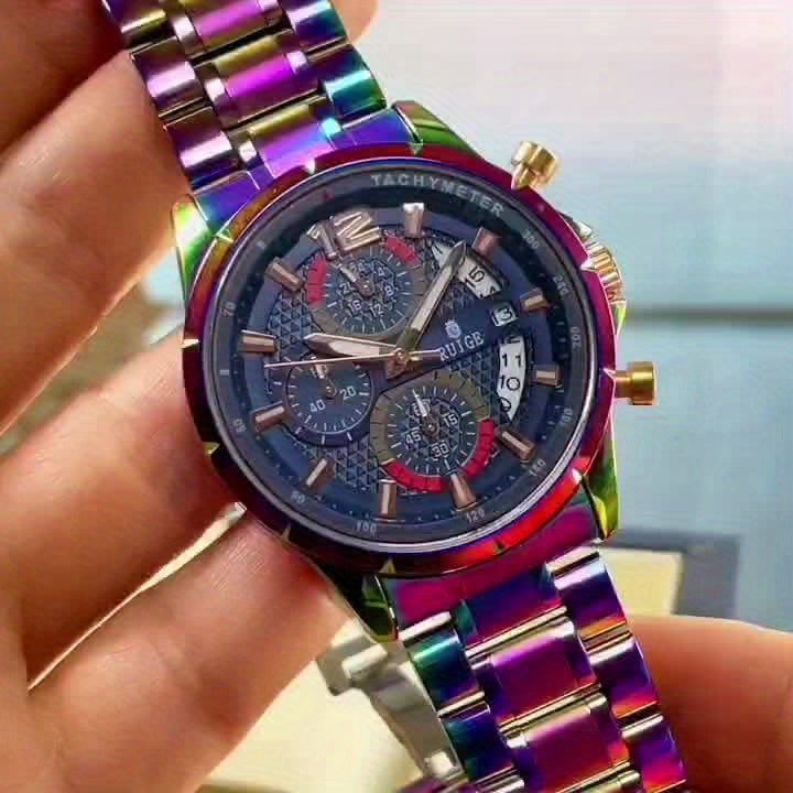 RUIGE Trendy And Fashionable Quartz Women's Watch, Date Display with Fashionable Night Light Function, Trendy And Cool Design Appearance, Vibrant And Colorful Colors for Women's Party Gifts N3-3