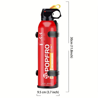 Portable Fire Extinguisher 4-in-1 Multi-Class (A//C/F) - Heavy-Duty Compact Firefighter for Home, Car, Kitchen & Garage - Non-Toxic & Pets, Easy-Clean Agent, Wall-Mountable with CE/EN-1869 (No Water Storage