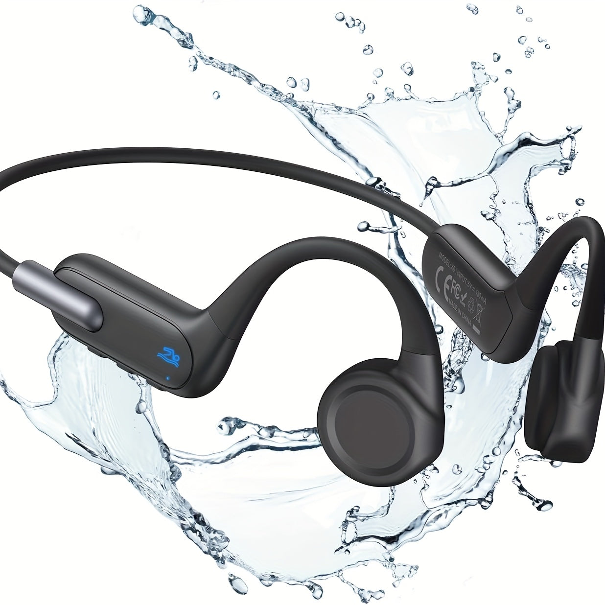 Wireless IPX8 High Quality Open-Ear Bone Conduction Wireless Headphones with 32GB Memory, Suitable for Running, Swimming, Diving, and Outdoor Sports, Comfortable to Wear Without Hearing Damage