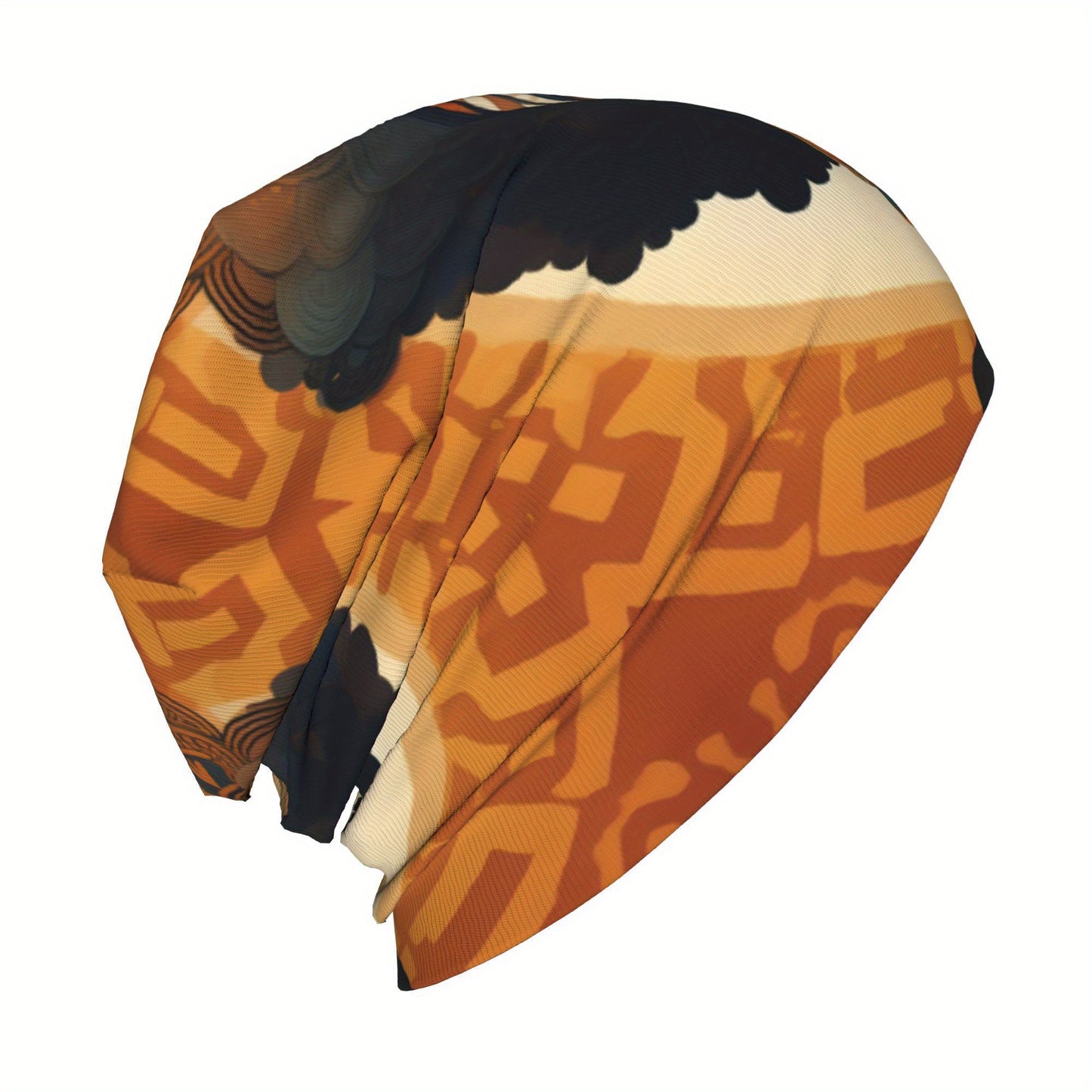 African Women's Artistic Print Skullies Beanie - Vibrant Tribal Design, Warm & Breathable Knit Hat for Casual & Sportswear, Fashionable Cultural Celebration Accessory, Stylish Headgear, Decorative Headwear, Comfortable Fit