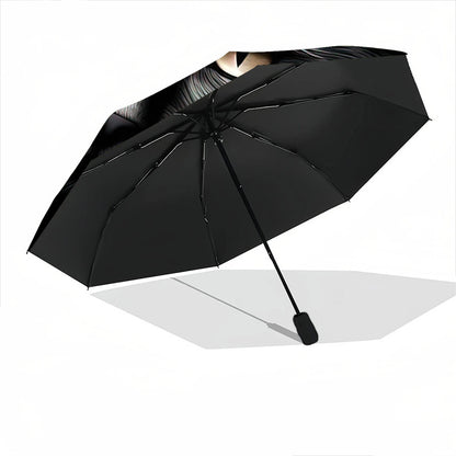 Personalized Black Cat Umbrella with Name/Text/Logo - British Shorthair Design, Open/Close, Portable Folding Umbrella for &, Umbrella With Long Handle, Umbrella With Cover, Umbrella With Handle, Inverted Umbrella Heavy Duty W