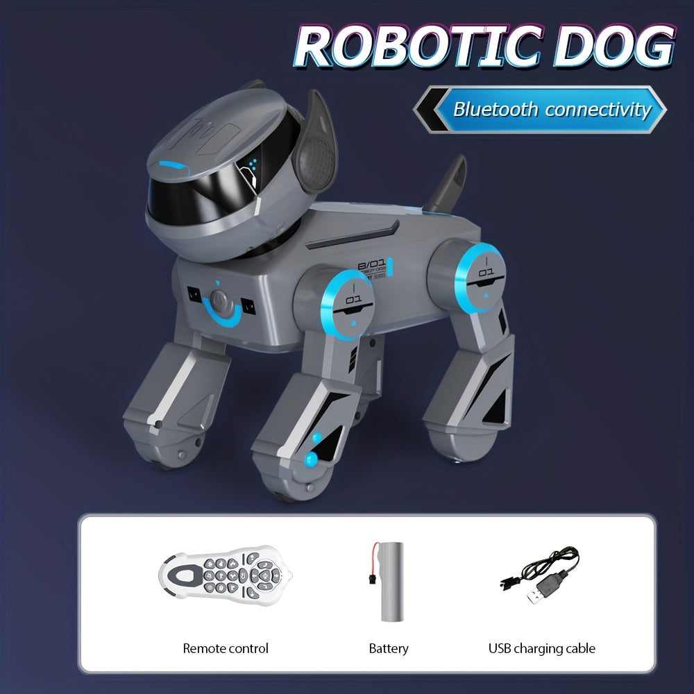 2.4Ghz RC Robot Dog with 2D/3D Acrobatics, Music & Dance, Intelligent Programming, USB Rechargeable Battery, Remote Control, for Boys & Girls, Ages 6 & Up
