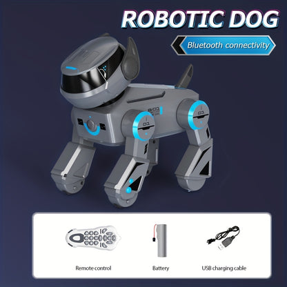 2.4Ghz RC Robot Dog with 2D/3D Acrobatics, Music & Dance, Intelligent Programming, USB Rechargeable Battery, Remote Control, for Boys & Girls, Ages 6 & Up